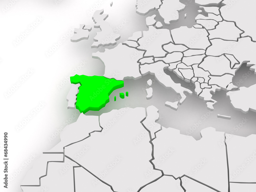 Fototapeta premium Map of worlds. Spain.