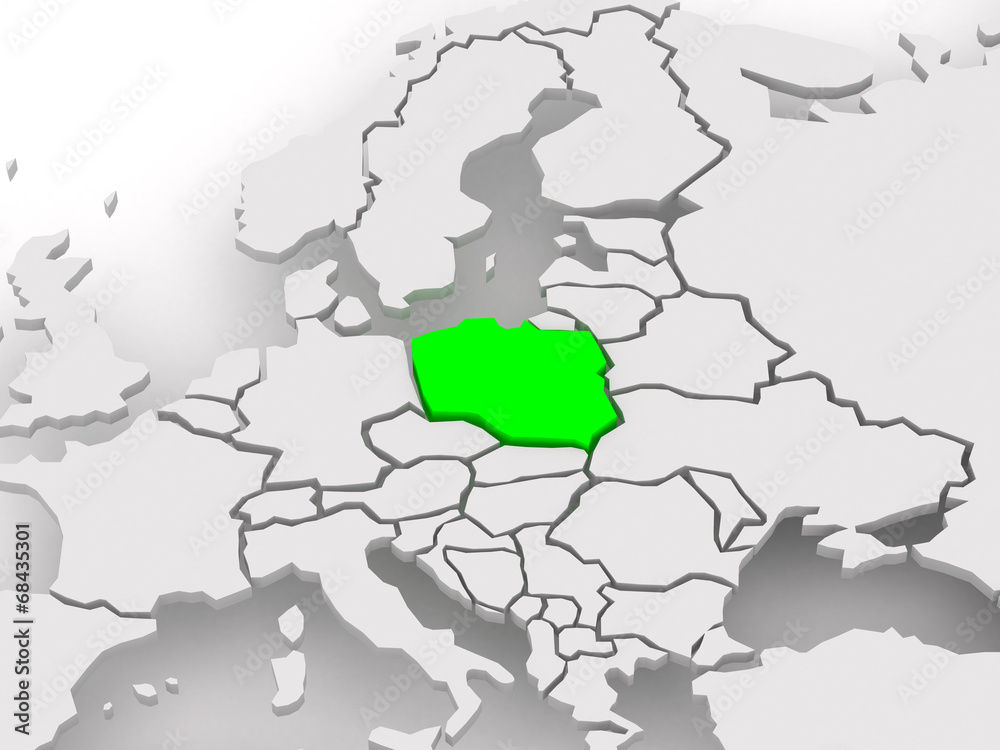 Obraz premium Map of worlds. Poland.