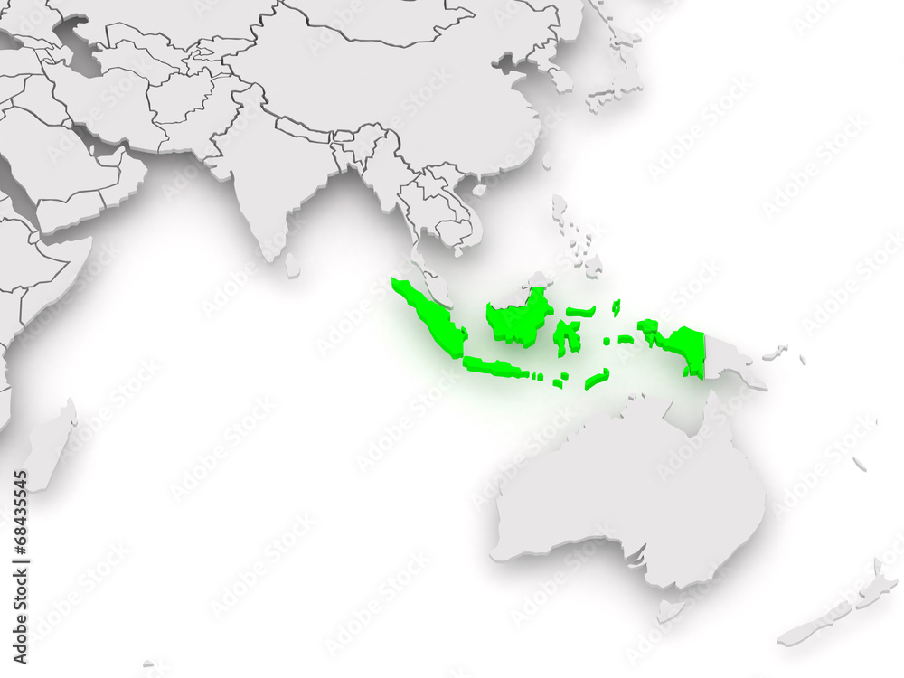 Fototapeta premium Map of worlds. Indonesia.