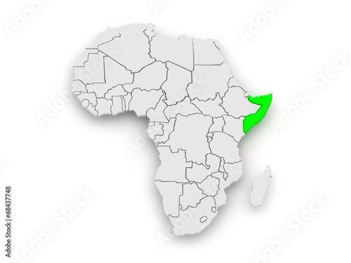 Map of worlds. Somalia.