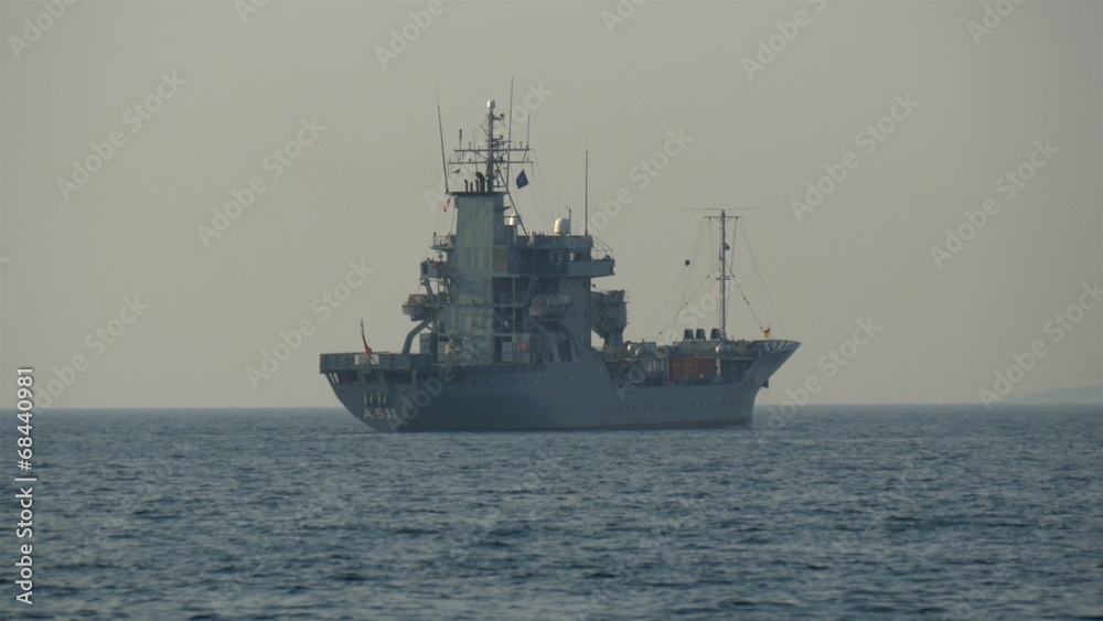 A big warship in the middle of the ocean GH4 4K UHD