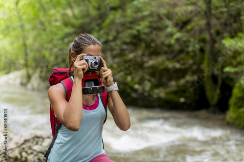Young woman hiking