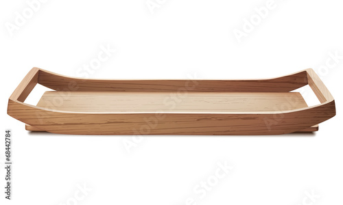 Tray. Wooden, isolated. Vector illustration photo