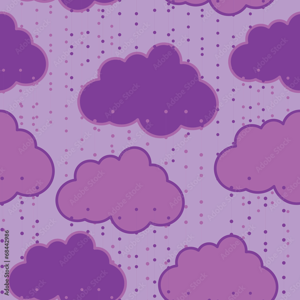 Rain clouds vector seamless background abstract