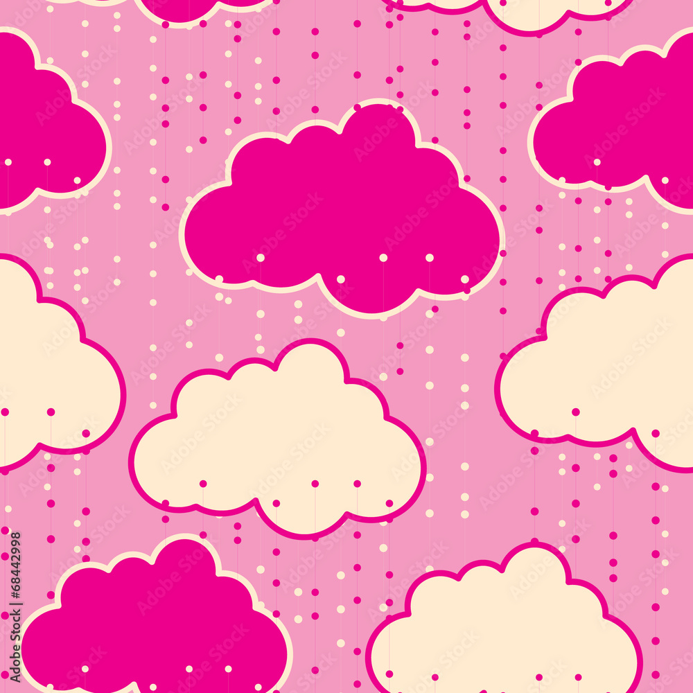 Rain clouds vector seamless background abstract