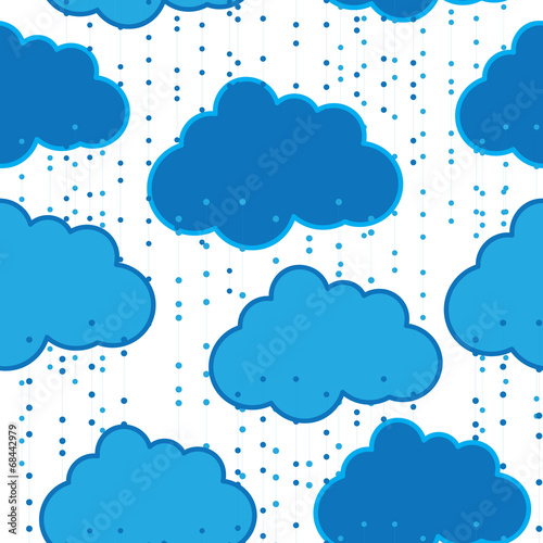 Rain clouds vector seamless background abstract