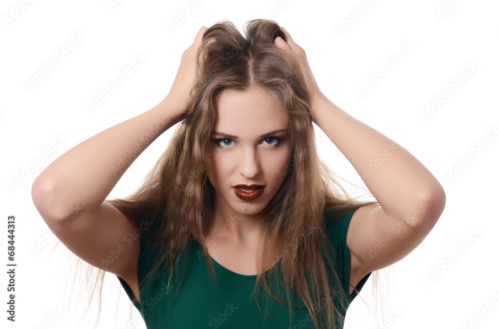 Portrait of the young beautiful girl isolated Portrait of the young beautiful girl isolated