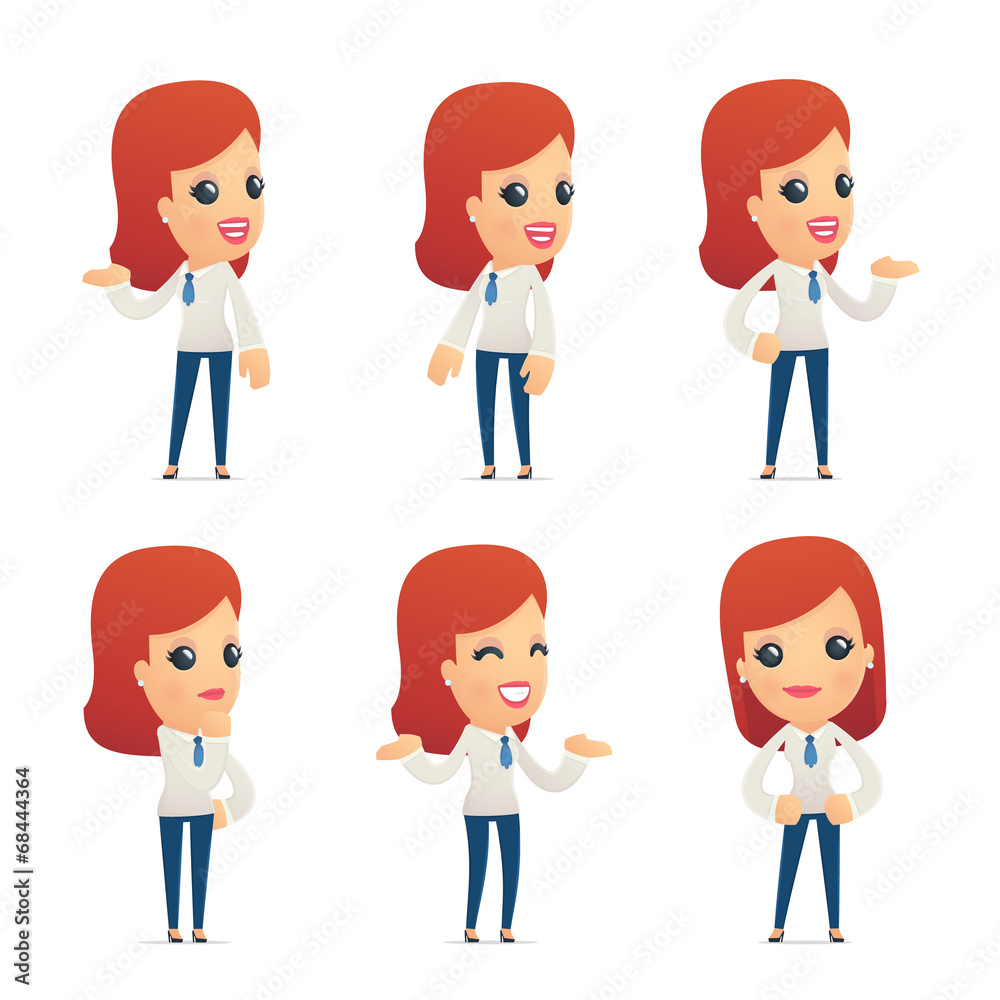 set of reception character in different poses set of reception character in different poses