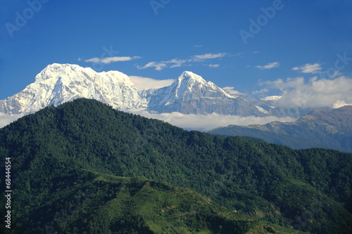 Mounts Annapurna South (L)-Hiun Chuli (R). Dhampus-Nepal. 0540