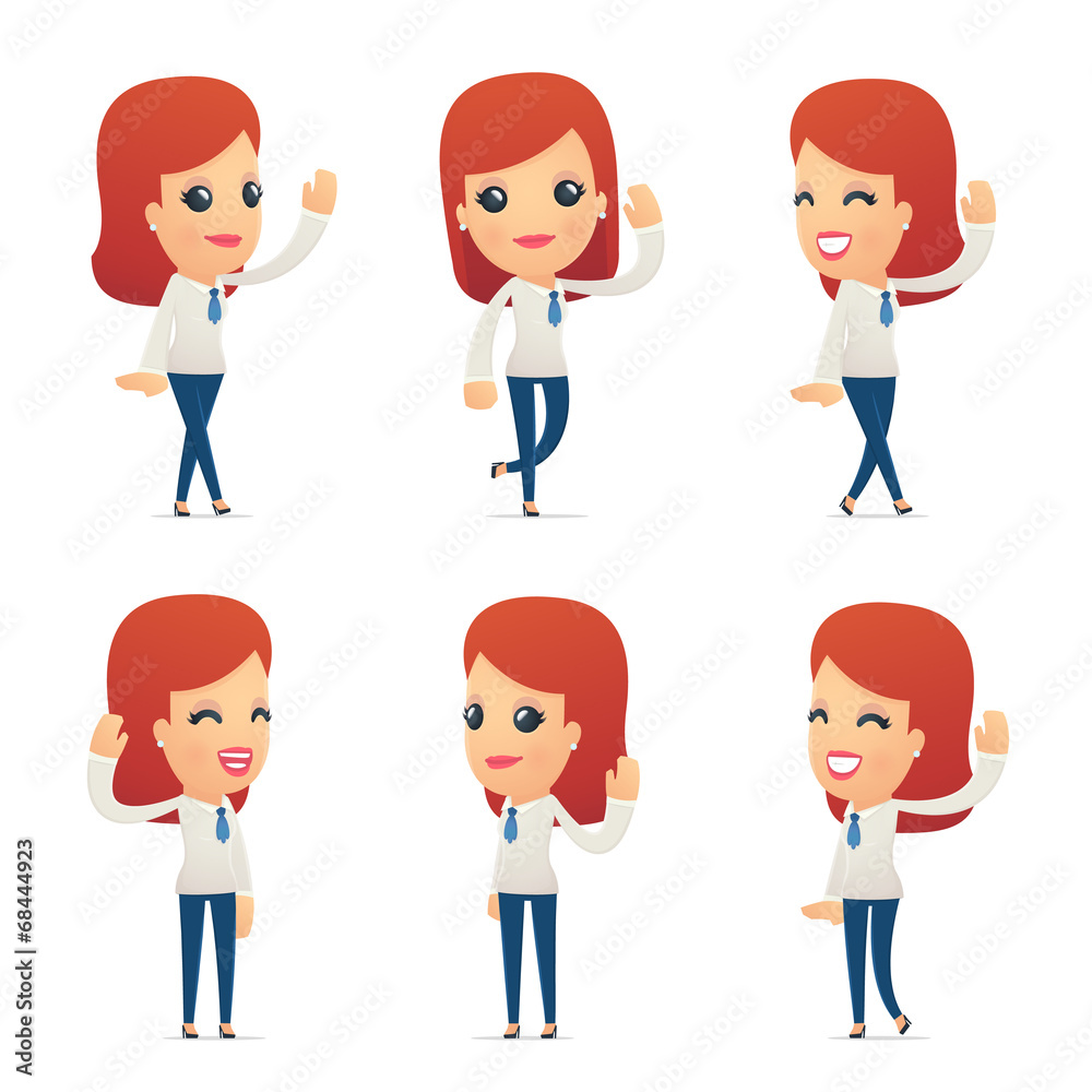 set of reception character in different poses set of reception character in different poses