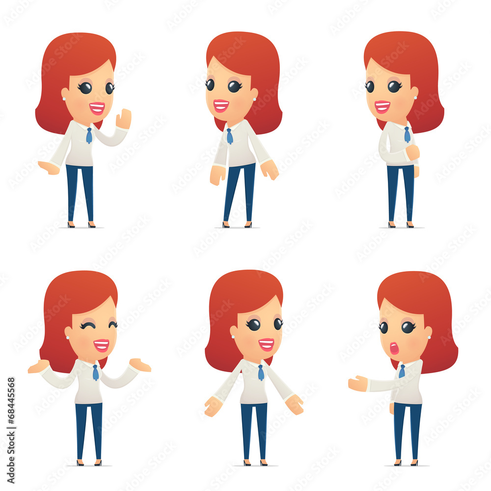 set of reception character in different poses set of reception character in different poses