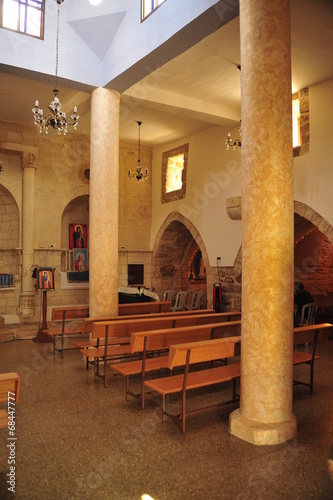 Inside the Church in Bar'am National Park, Israel photo
