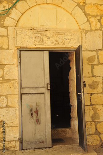 The main door to the church in Bar am NP  Israel