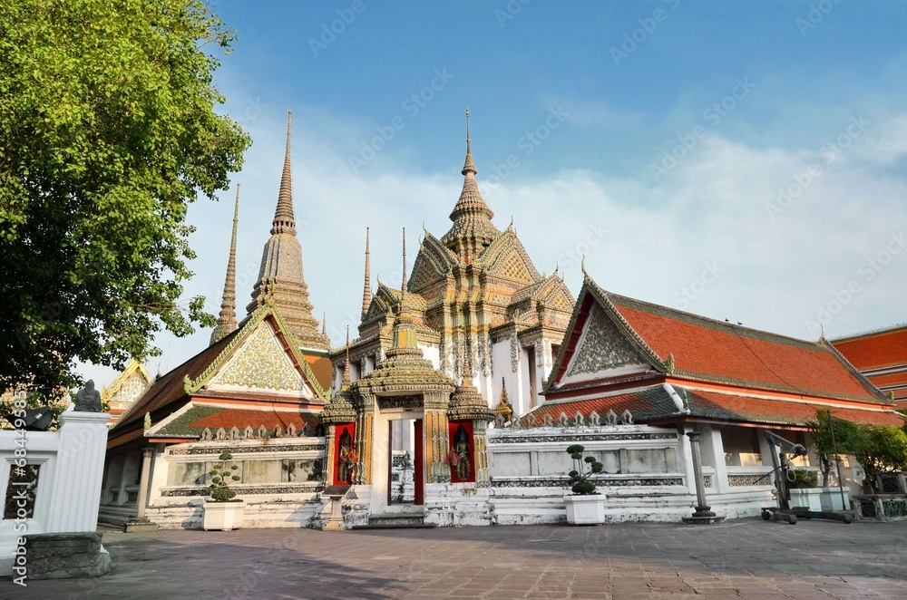 Temple Wat Pho Bangkok Thailand sunrise