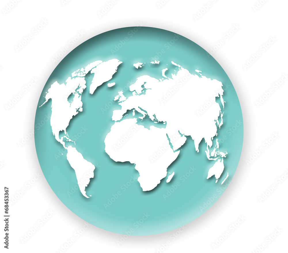globe of the world icon on white background
