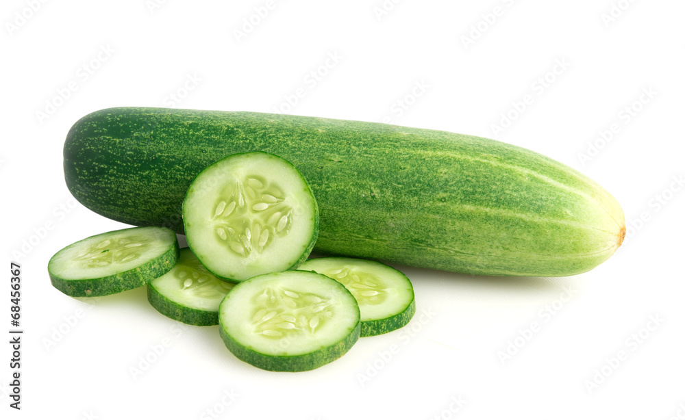 Fresh slice cucumber isolated on white background Fresh slice cucumber isolated on white background