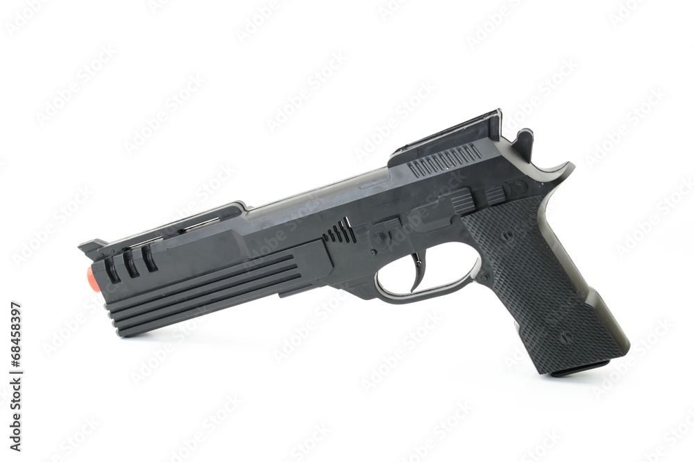 Hand gun isolated on the white background