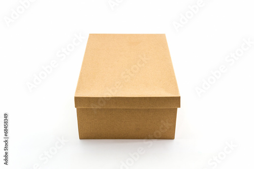 Quadro su tela Brown shoe box on white background with clipping path.