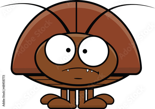 Cartoon Cockroach Frowning