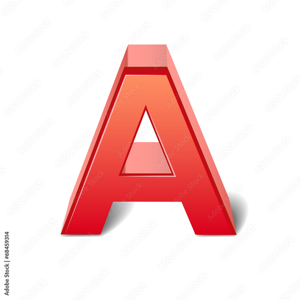 3d red letter A 3d red letter A