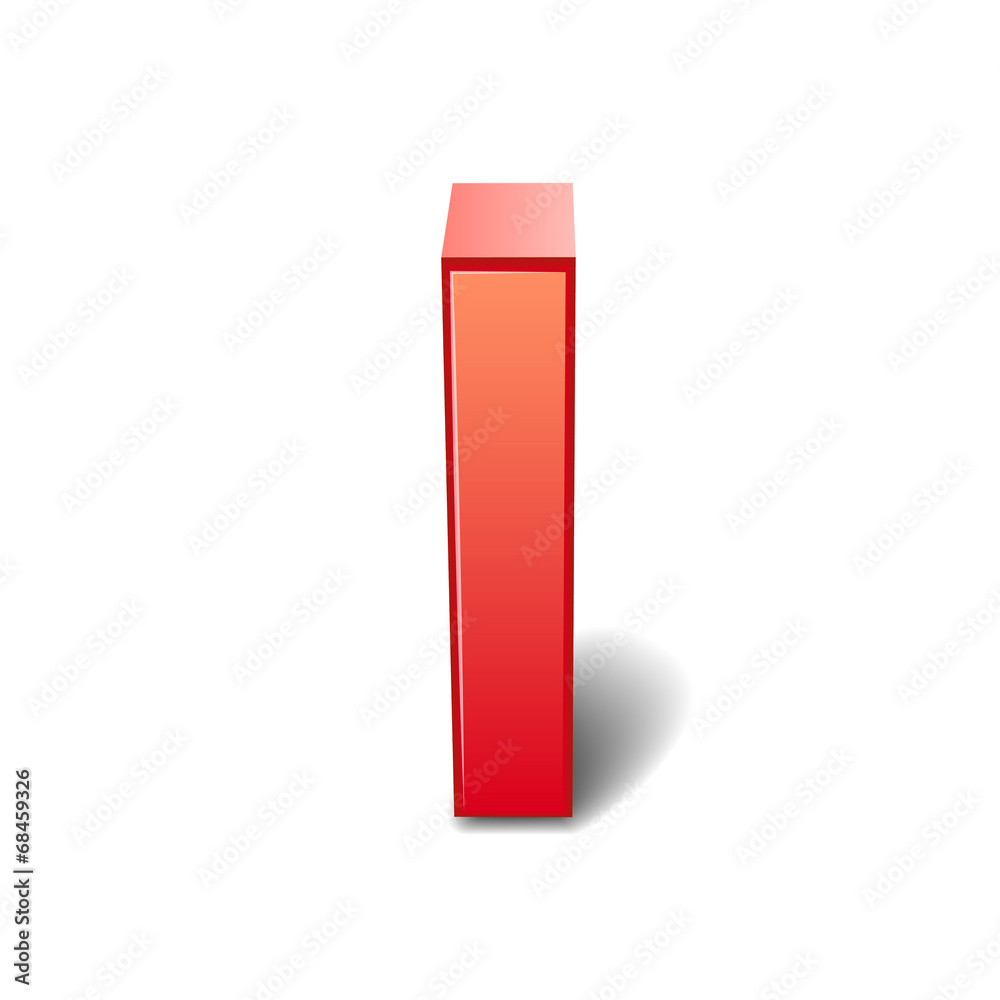 3d red letter I 3d red letter I