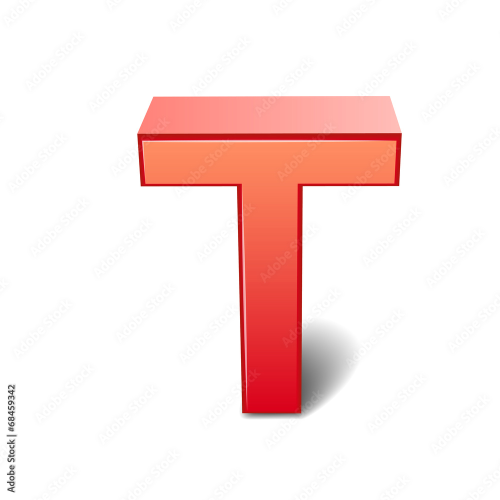 3d red letter T 3d red letter T