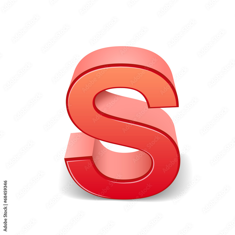 Naklejka premium 3d red letter S