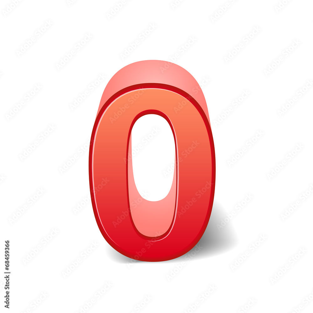 3d shiny red number 0 3d shiny red number 0