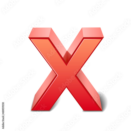 3d red letter X