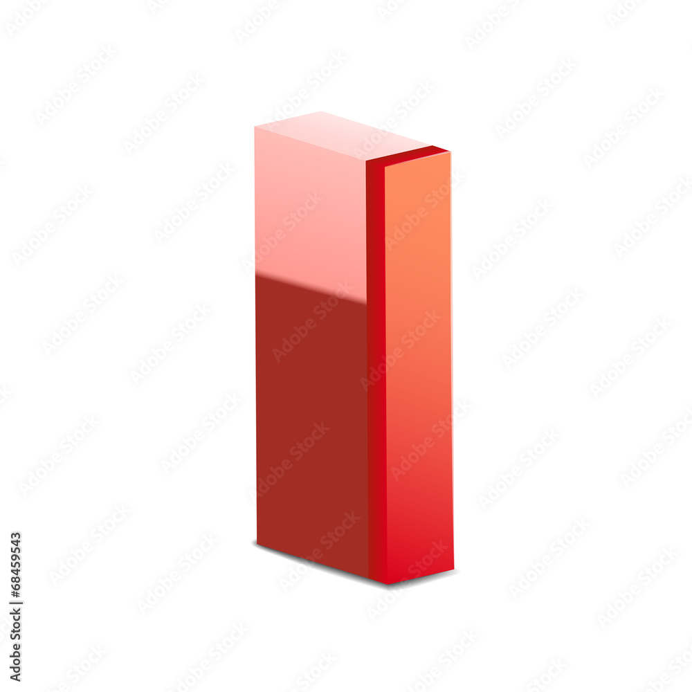 3d red letter I 3d red letter I
