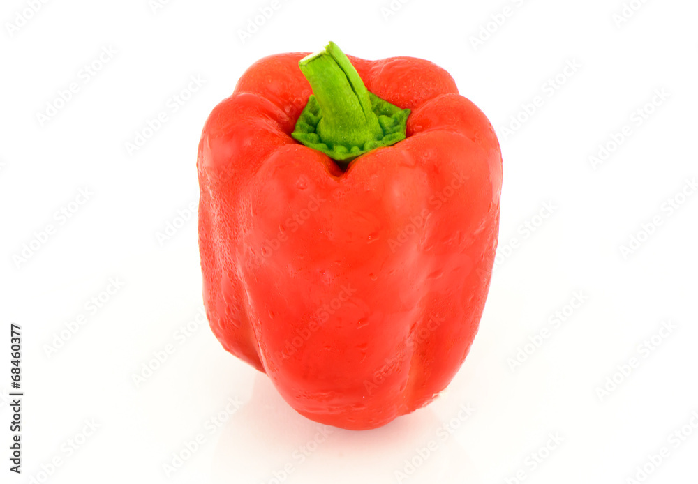 red sweet pepper on white background