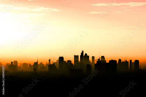 Sunrise in Bangkok city, Bangkok city Thailand.