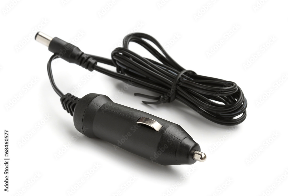 Car charger plug isolated on white background Car charger plug isolated on white background