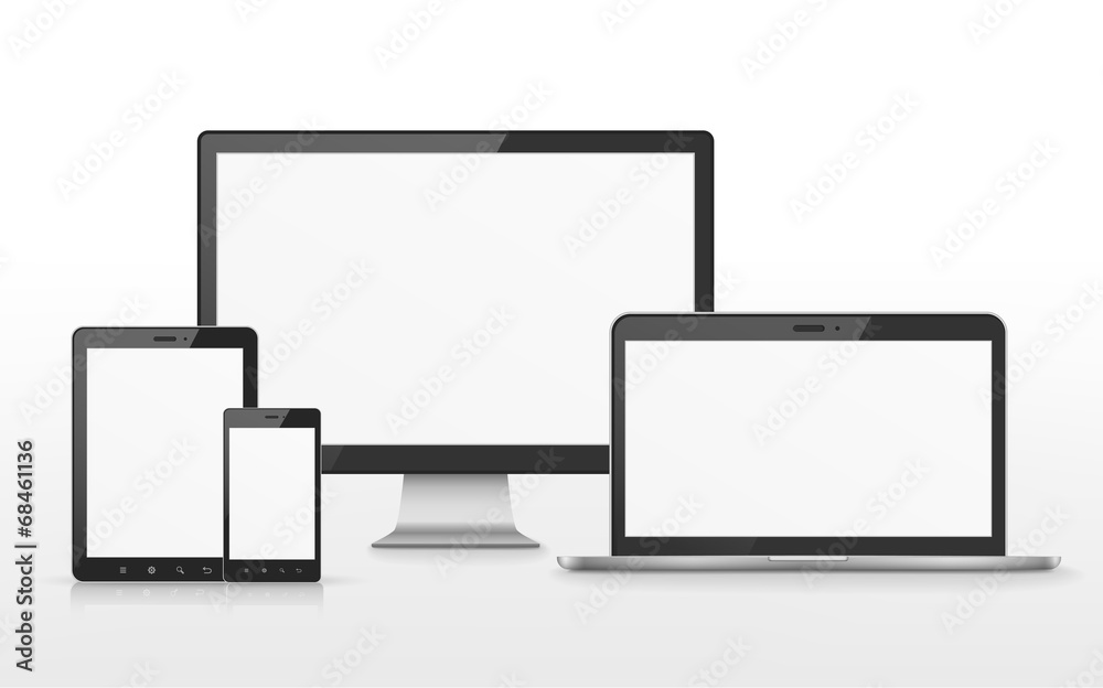 device set over white background device set over white background