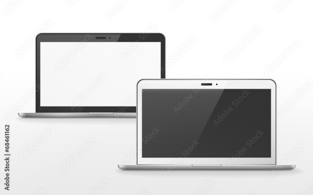 two laptops in white and black color two laptops in white and black color