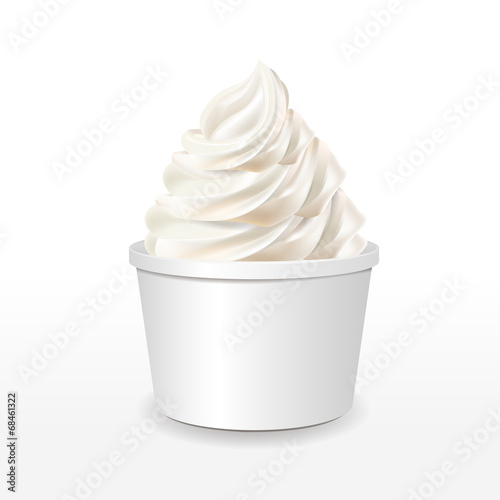 blank paper cup with milk ice cream