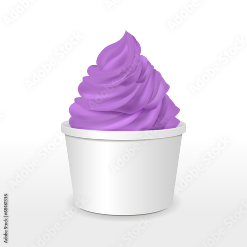 blank paper cup with grape ice cream