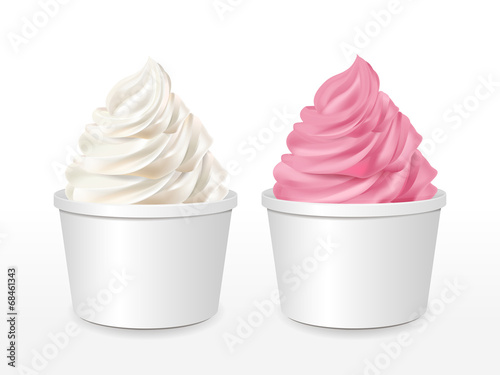 blank paper cup with ice cream set