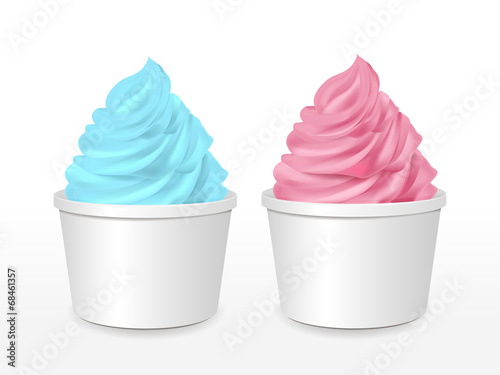 blank paper cup with ice cream set
