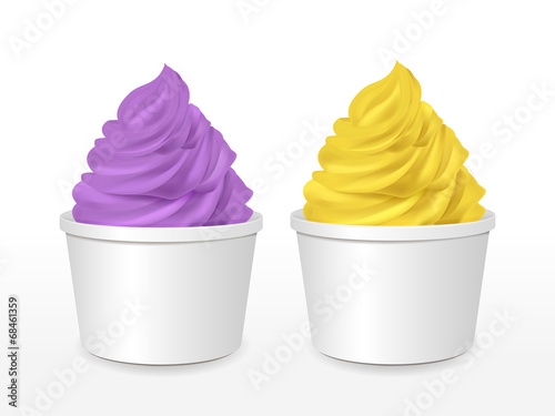 blank paper cup with ice cream set