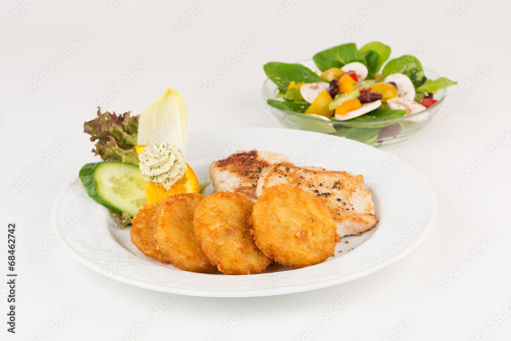 Putenbruststeak mit Röstinchen Putenbruststeak mit Röstinchen