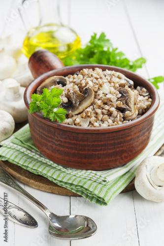 Buckwheat porridge with mushrooms