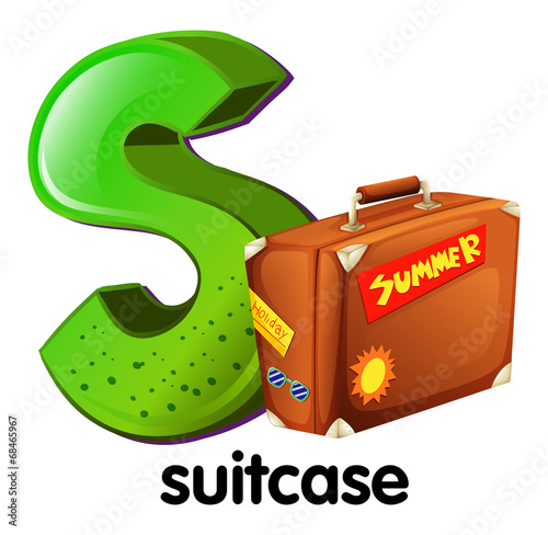 A letter S with a suitcase
