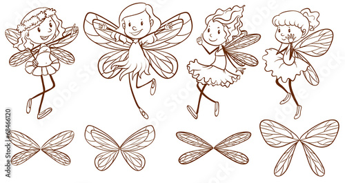 Sketch of simple fairies © blueringmedia