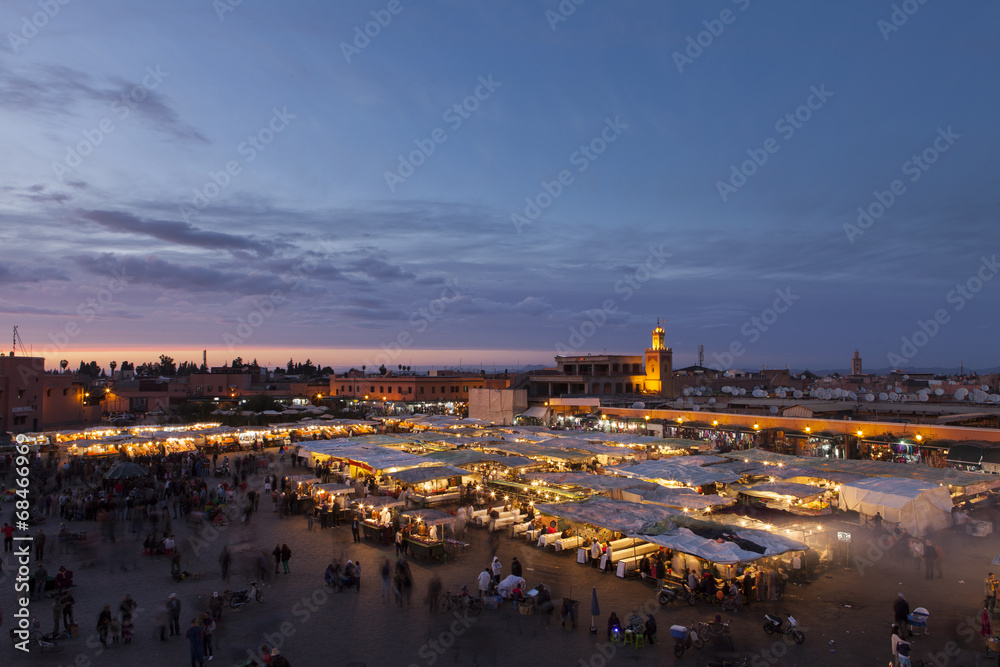 The Djemma el fna square in Marrakesh