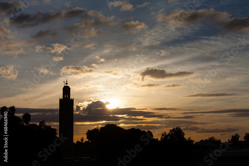 The Koutoubia Sillhouette and Jemma el Fna square mosque in Marr © danmir12
