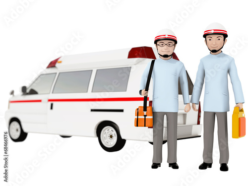 救急救命士と救急車 Stock イラスト Adobe Stock