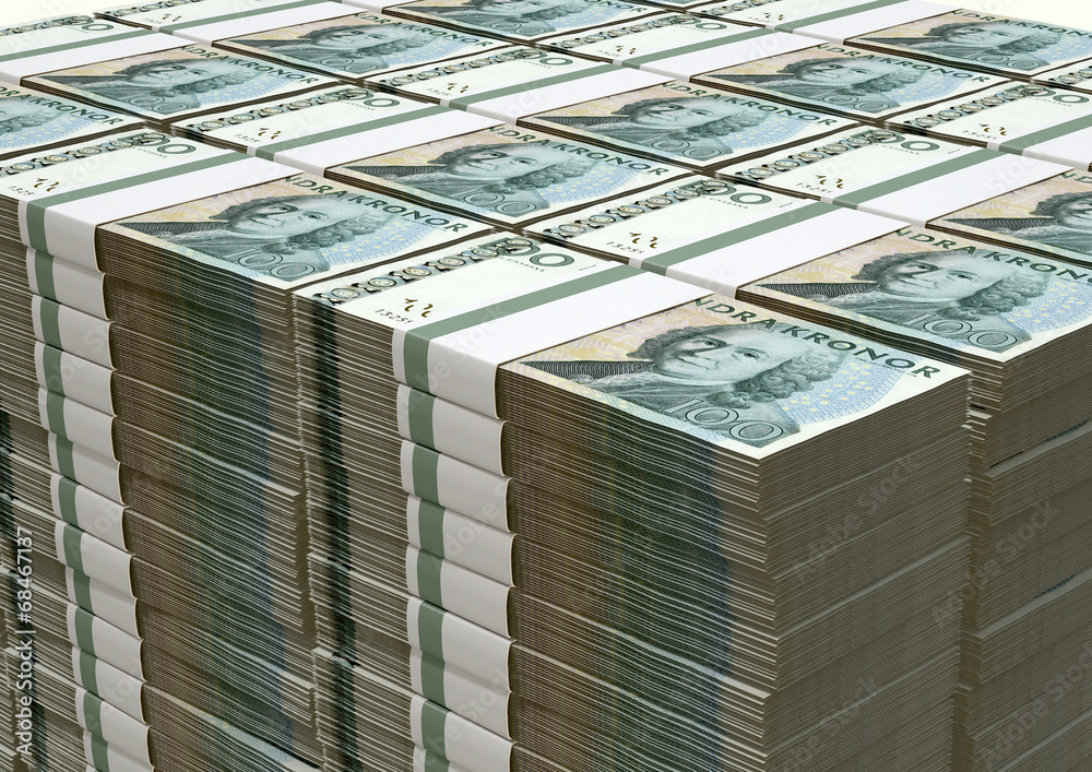 Swedish Krona Notes Pile Swedish Krona Notes Pile