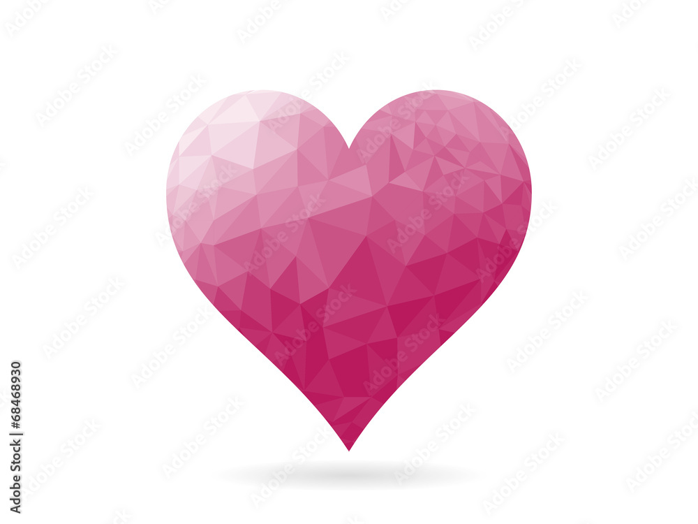Rumpled geometric heart shape vector Rumpled geometric heart shape vector