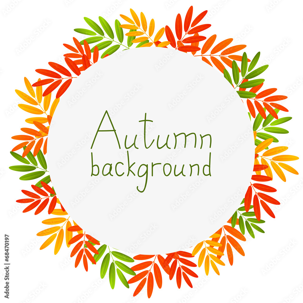 Obraz premium Autumn round frame for Your design